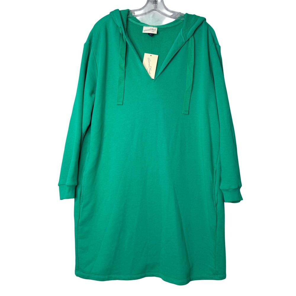 New Universal Thread Fleece Tunic Dress Womens M Green Lounge Relaxed Athleisure